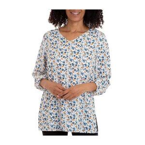 Mario Serrani Women's V-Neck Top (White/Blanco, X-Large)